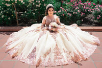 quinceañera portrait with flowers