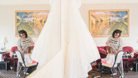 Unique shot of getting ready during a wedding in San Francisco. Photo by 4Karma Studio