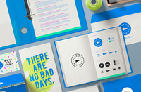 Neue Pie District brand system with logos, patterns, stationery, and classroom materials
