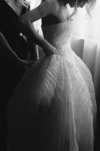 Editorial wedding photography at NOBU Hotel Chicago features fashion forward bridal styling with Lauren Alatriste's signature approach, creating luxury wedding imagery that balances sophisticated editorial aesthetics with authentic
preparation moments.