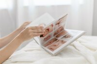 details of the inside of a newborn album with Ivanna Vidal Photography