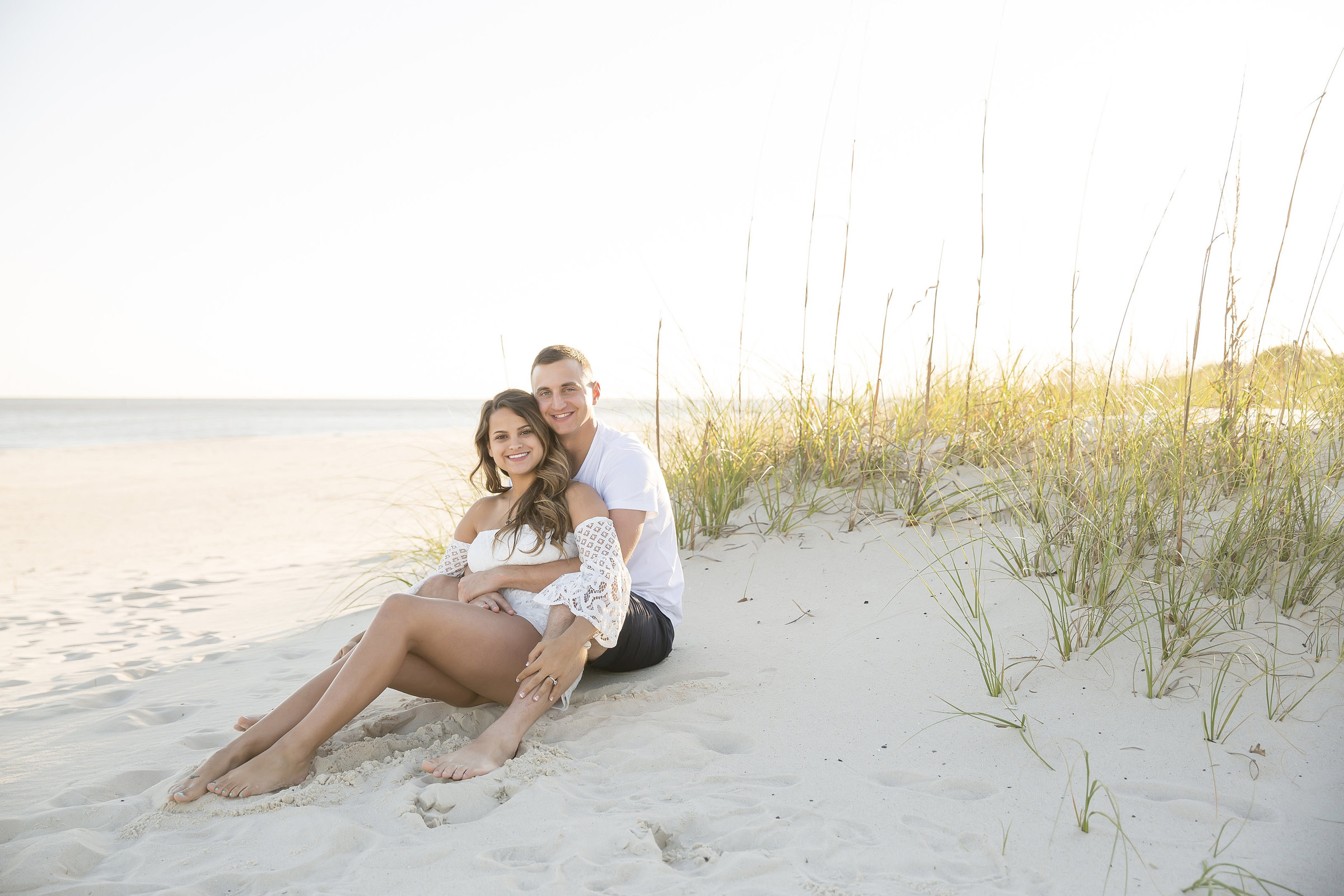 Engagement portrait on the biloxi beach