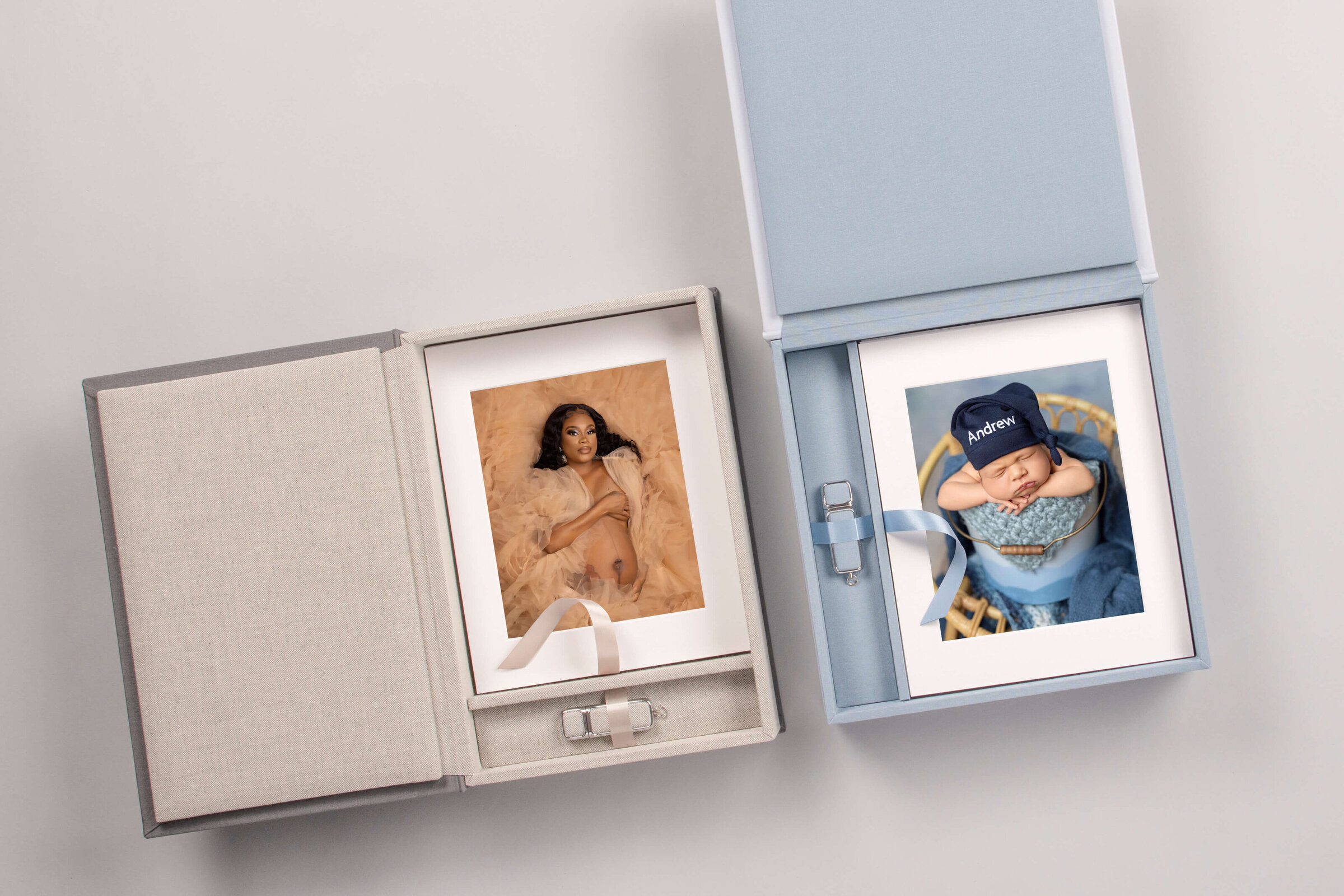 Blue Tan Folio Book bellynewborn