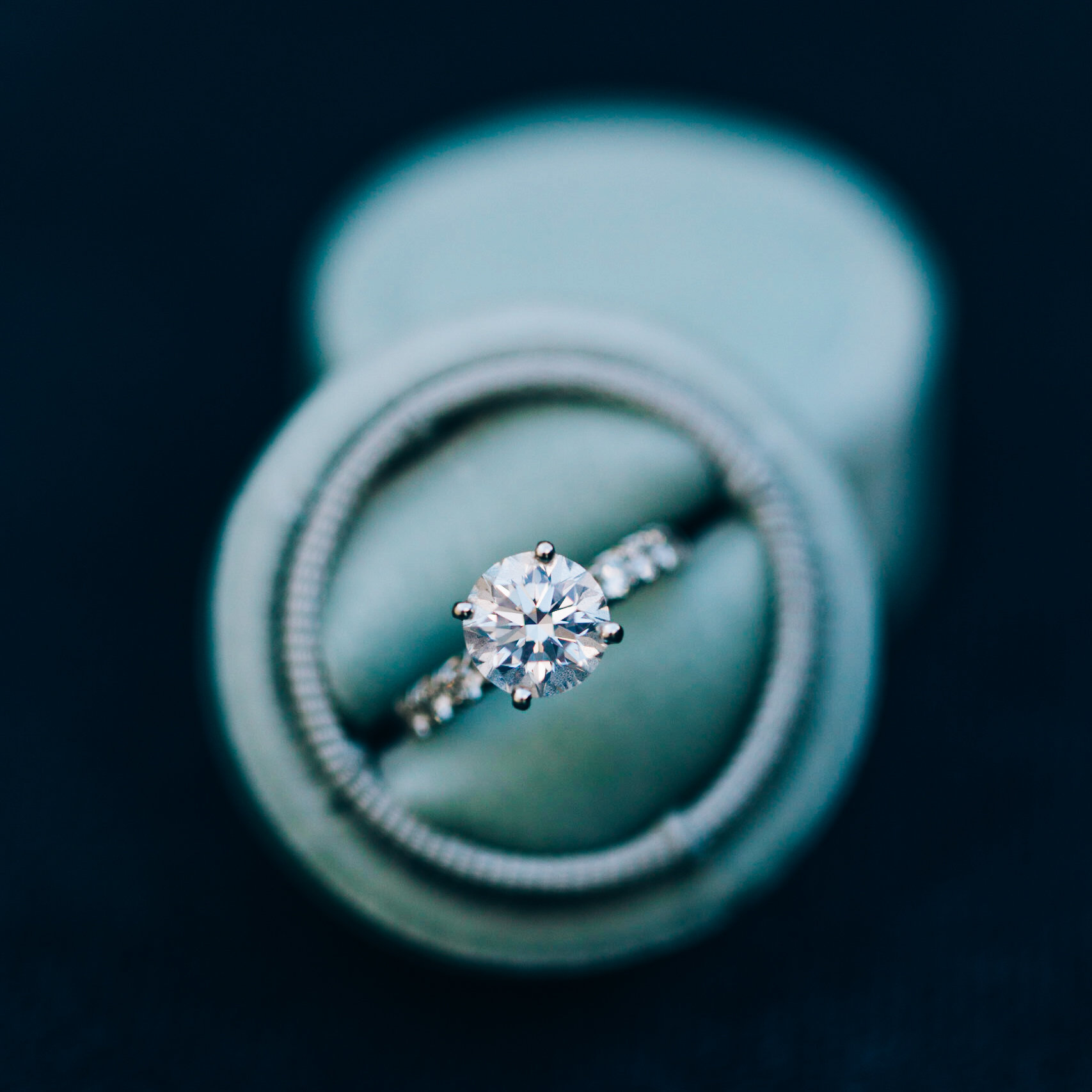 diamond engagement ring green box