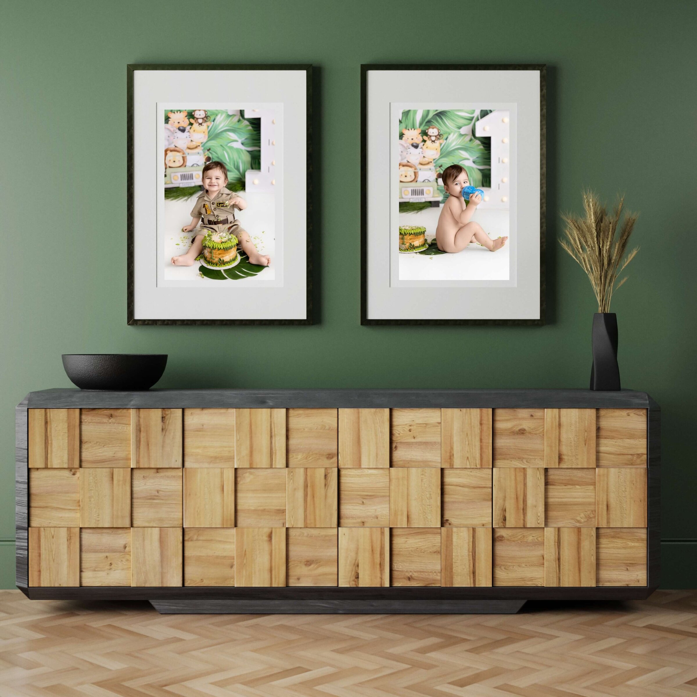 Green Minimalist Wall Art Photo Frame Mockup for Instagram Post