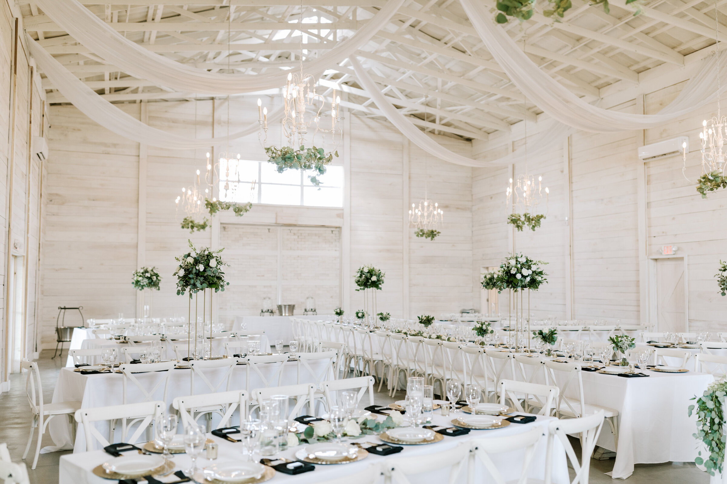 White Dove Barn Wedding Reception design