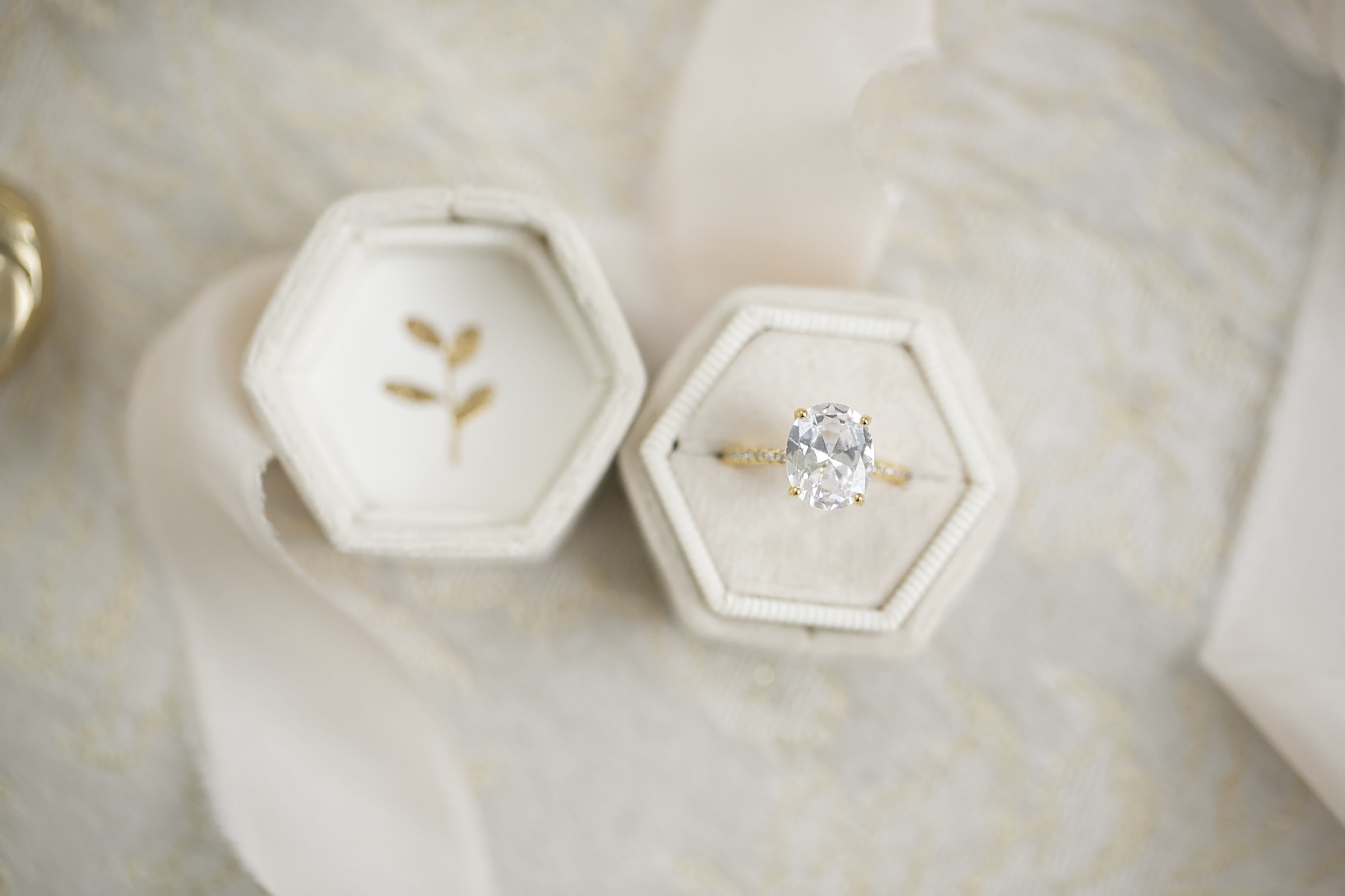 Wedding ring in custom box