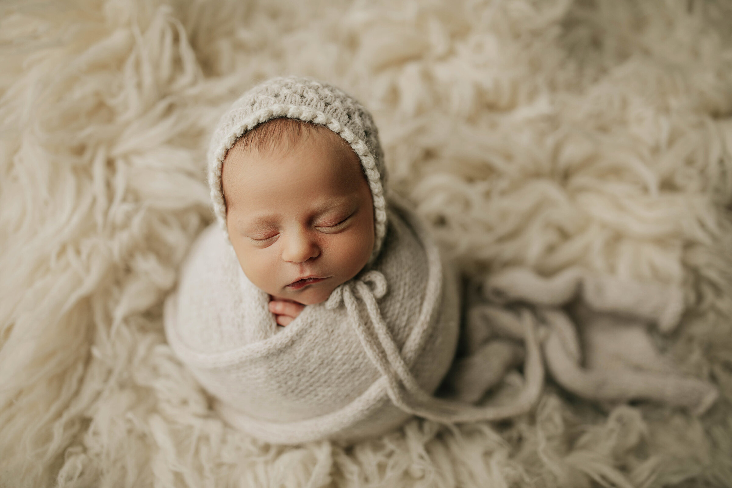wrapped posed newborn