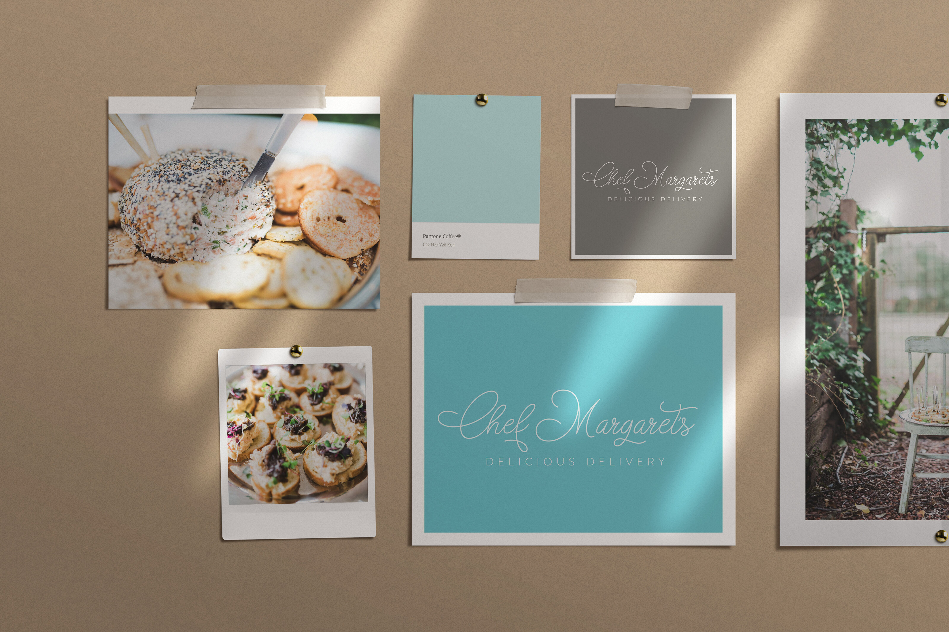 Moodboard with Graphics and Photographs for Chef Margaret