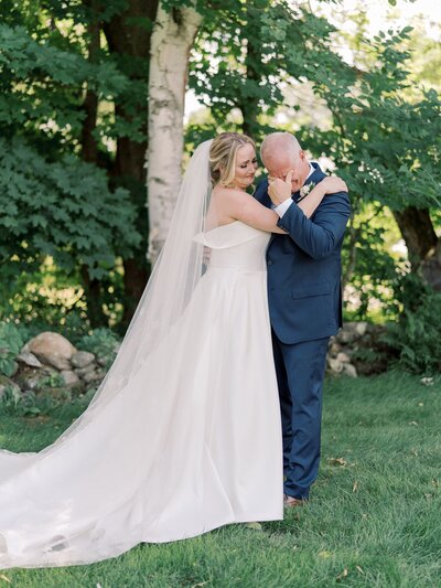 First look with bride's dad