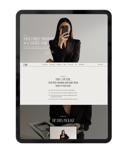 Showit Sales page design template made for coaches and marketing agency to boost your sales and high-converting