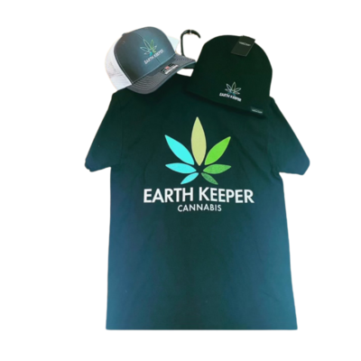 Earth Keeper Cannabis merch — t-shirts, hats, and accessories designed for cannabis lovers in Maine.