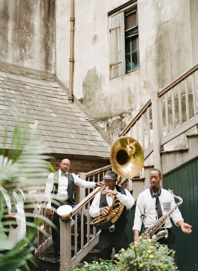 Preservation Hall Brass Band in New Orleans courtyard