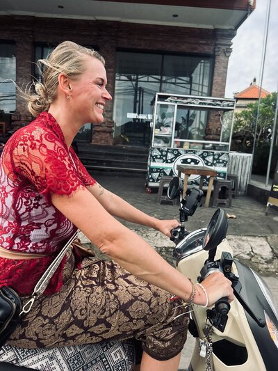 Trainer looking left to the middle distance