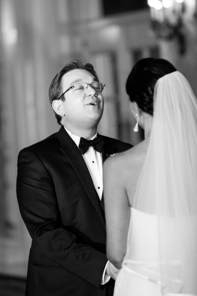 groom is overcome with emotion at first look fairmont hotel copley
