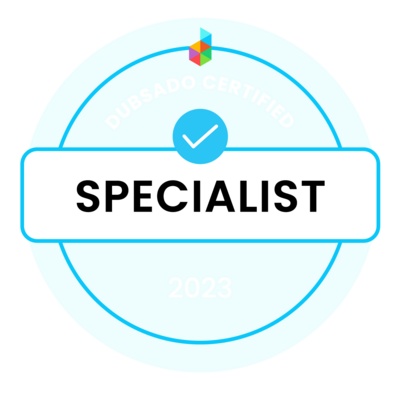 Dubsado Certified Specialist 2023 badge