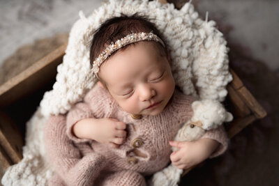 Grand Rapids Newborn Photography Wrapped on Prop by For The Love Of Photography