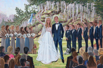 Live Wedding Painting, Charleston, Boone Hall Plantation