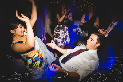 guests having fun on the dancefloor at this relaxed wedding
