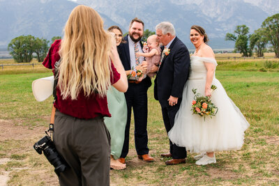 Grand Teton wedding photographer captures behind the scenes of wedding portraits