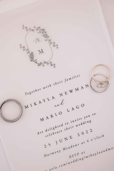 Wedding Invitations with Rings - Mikayla & Mario | Harmony Meadows Wedding - Lake Chelan Wedding