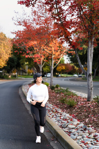 brand photo of a runner in the fall