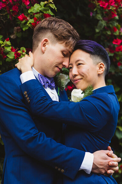 queer couple in san francisco on wedding day