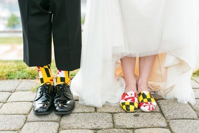 Maryland flag wedding shoes and socks