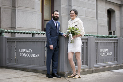 Bride and Groom Philadelphia City Hall Elopement