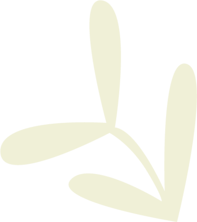 Transparent background with a rounded folk art style branch in light green