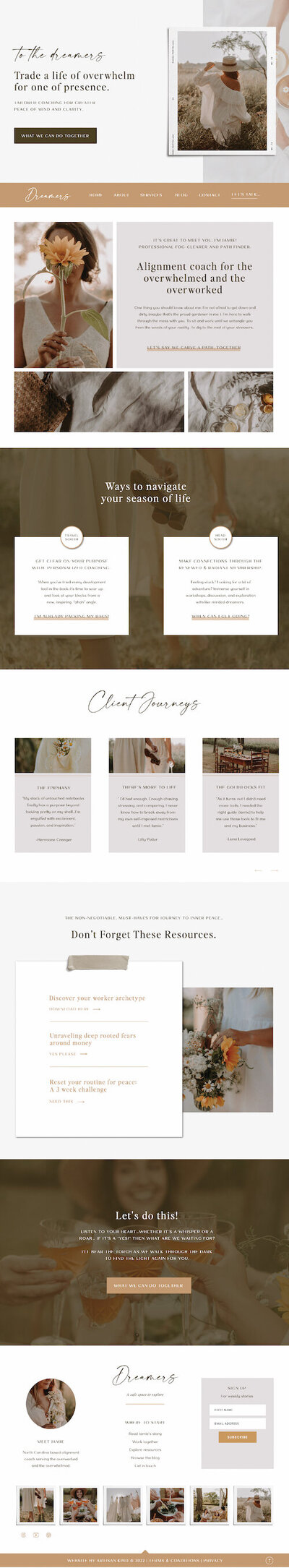 Website template with bright and lively, nature inspired images