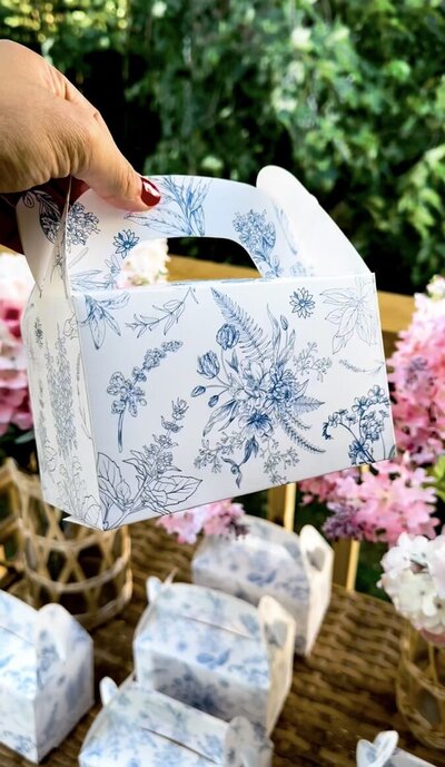 Blue & White Floral Treat Box