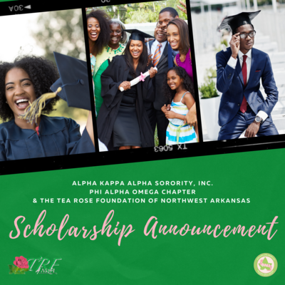 Scholarship announcement with 3 scenes of young black