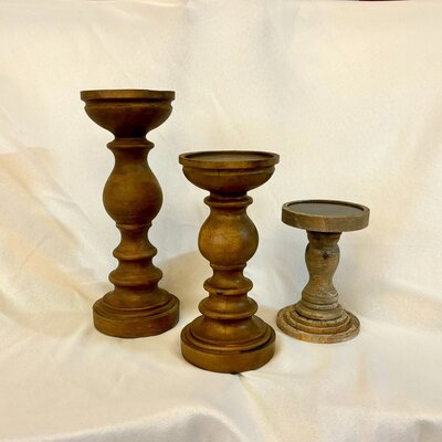 decor table candle sticks at barnwood events in madison, winconsin.