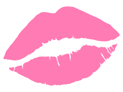 Branding icon of pink lipstick lip kiss