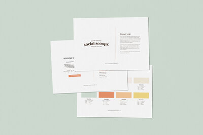 Brand guidelines documents for ice cream brand