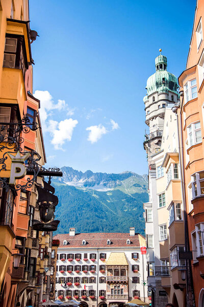 Golden Roof with Alps in Innsbruck