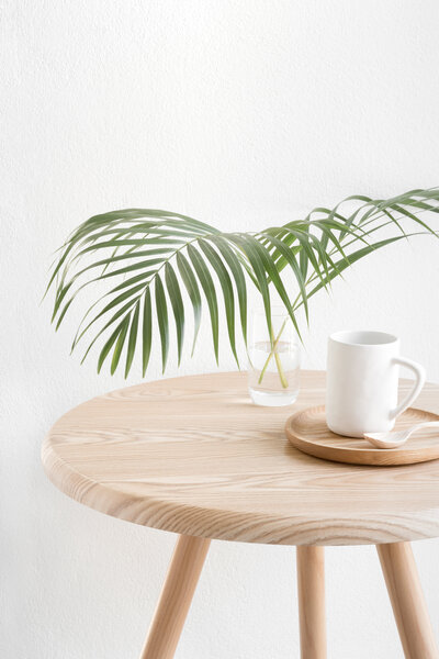 Picture of a table and a plant