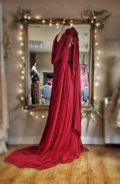 red_silk_chiffon_grecian_goddess_dress_hooded_cloak_JoanneFlemingDesign (2)