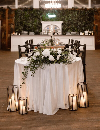 Leigh Florist Design Studio Candlelit Sweetheart wedding table
