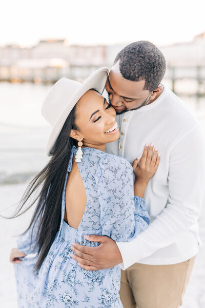 A couple's engagement photo at the Boardwalk by Florida wedding photographer Angelika Krug Photo & Film
