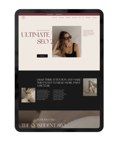 Looking for a stunning sales page template on Showit for coaches? Our marketing agency offers professionally designed templates that will help you attract and convert more clients. Explore our collection now.