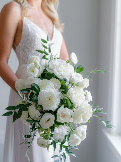 Leigh Florist Design Studio Classic White Cascade Bouquet