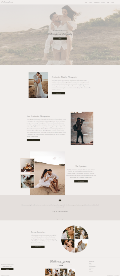 Full Showit website template designed to showcase your photography portfolio. LW Design Space