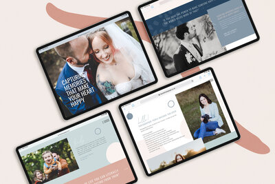 Ipad Mockup Showing pages of custom website design for Hannah Macgregor