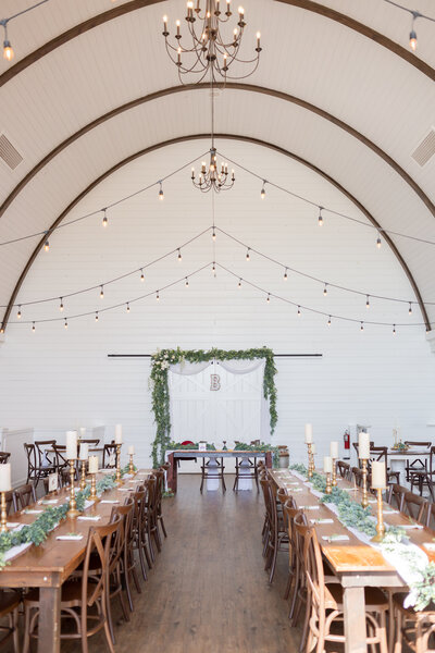Affordable Washington elopement photographer captures indoor wedding reception after forest wedding ceremony