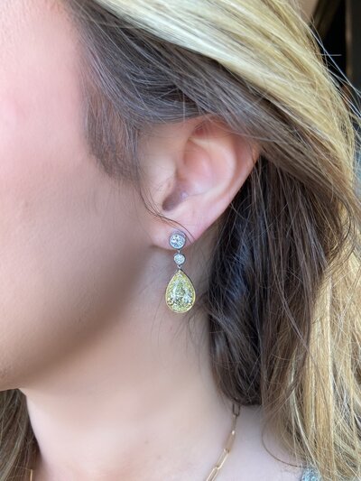 Blue Topaz, Peridot & Fresh Water Pearl earrings
