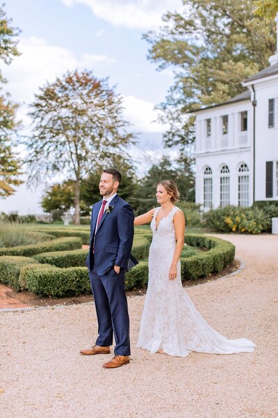 Bride and groom being introduced at Cross Keys Vineyard.