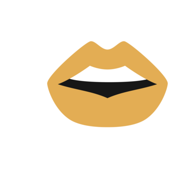 Gold lipstick kiss graphic