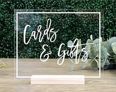 Photo of the Acrylic Sign (Small)  that you can rent for your event/wedding from Unique Melody Events & Design (New England Wedding and Event Planners)